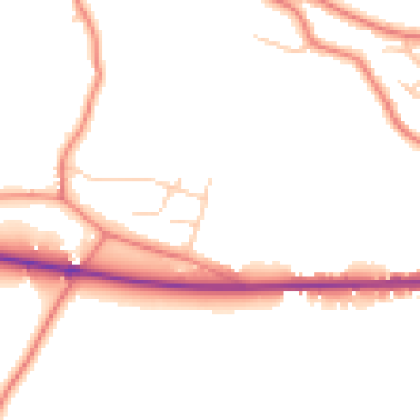 Daytime road noise heatmap for SK11 9NW