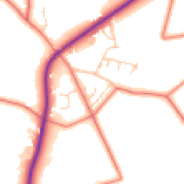 Daytime road noise heatmap for SK11 9RF