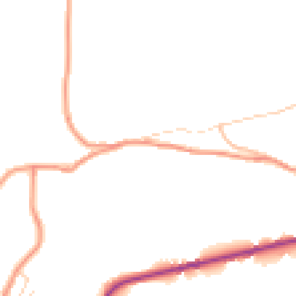Daytime road noise heatmap for SK22 1AB