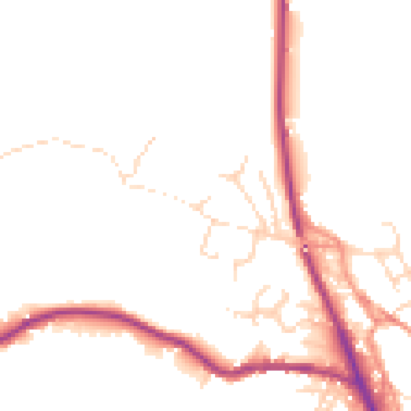Daytime road noise heatmap for SK22 2HB
