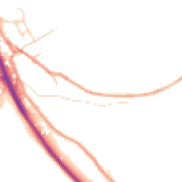Daytime road noise heatmap for SK22 2LE