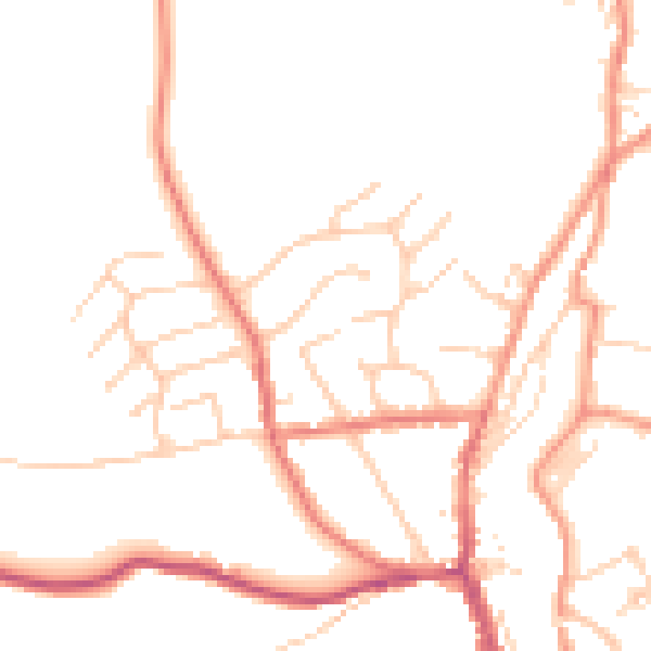 Daytime road noise heatmap for SK22 3DA