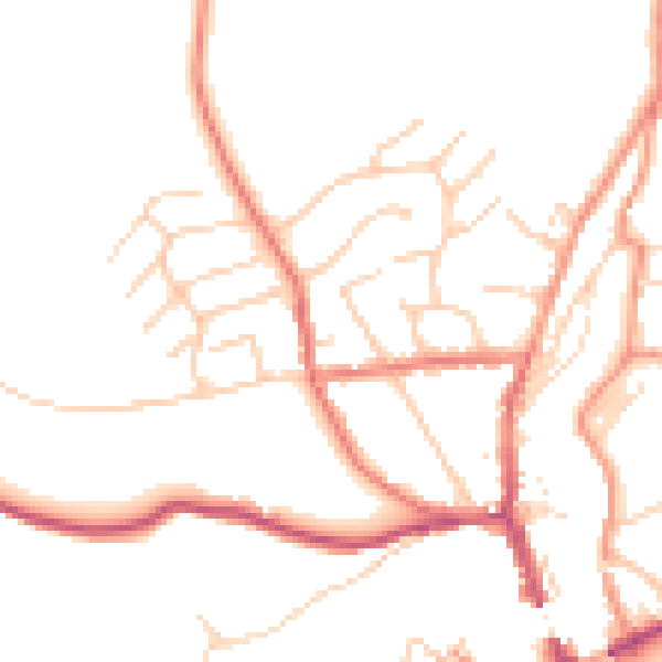 Daytime road noise heatmap for SK22 3DW