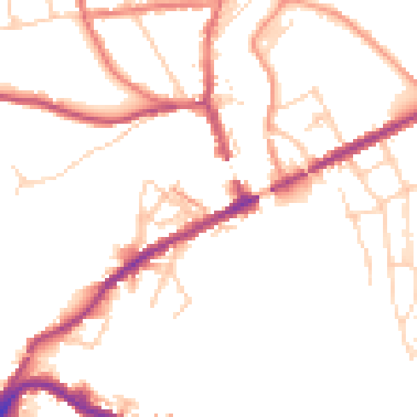 Daytime road noise heatmap for SK22 3HL