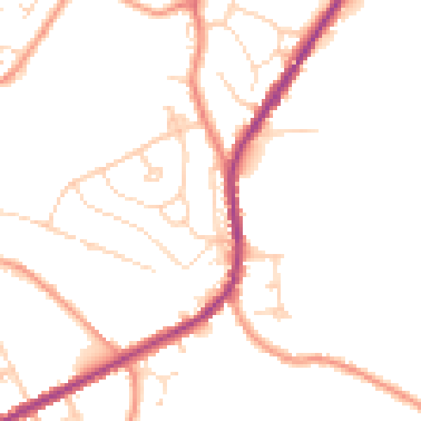 Daytime road noise heatmap for SK22 4LP