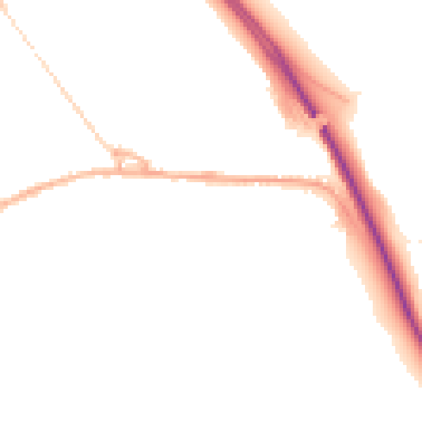 Night-time road noise heatmap for SK23 0PA