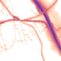 Daytime road noise heatmap for SK23 0PB