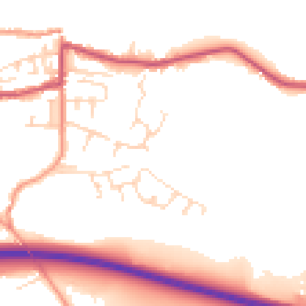 Daytime road noise heatmap for SK23 6DH