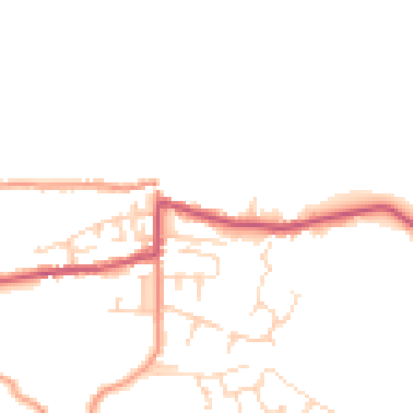 Daytime road noise heatmap for SK23 6DJ