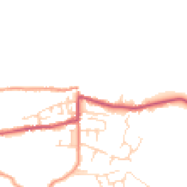 Daytime road noise heatmap for SK23 6DL