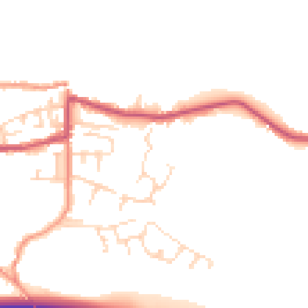 Daytime road noise heatmap for SK23 6DS