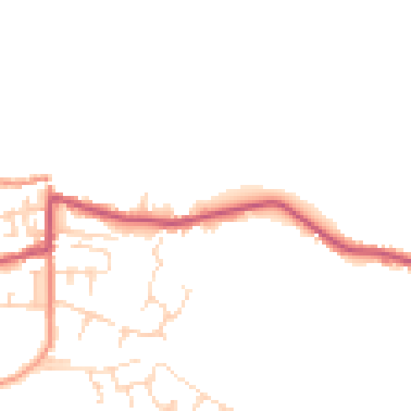Daytime road noise heatmap for SK23 6EN