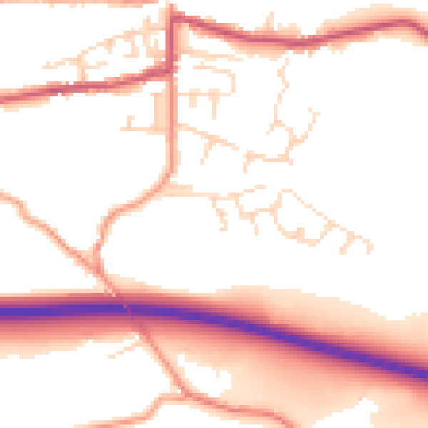 Daytime road noise heatmap for SK23 6FG