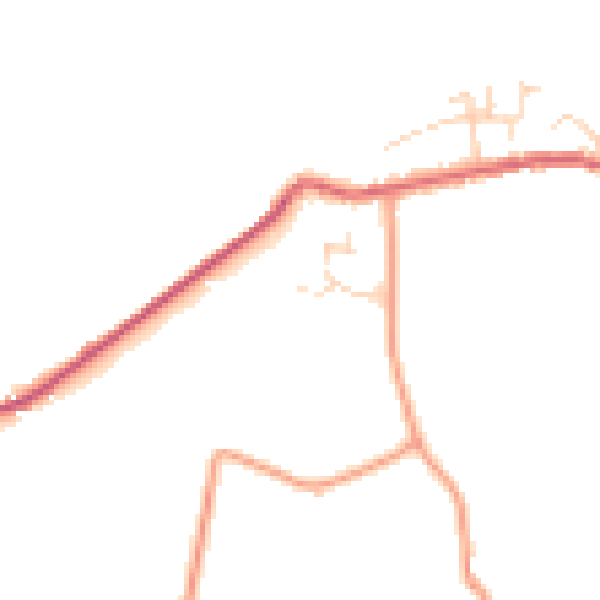Daytime road noise heatmap for SK23 7EQ