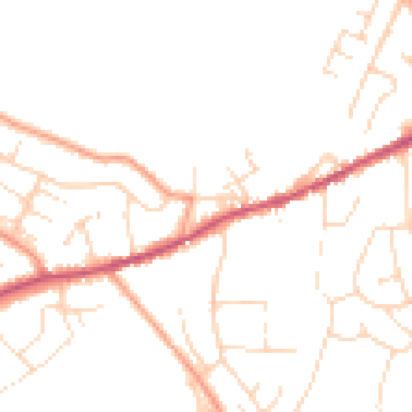 Daytime road noise heatmap for SK23 9HG
