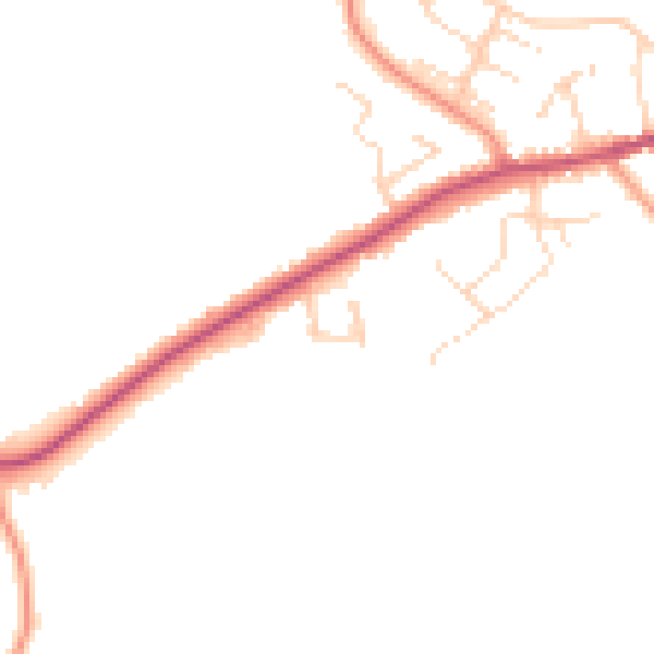 Daytime road noise heatmap for SK23 9TQ