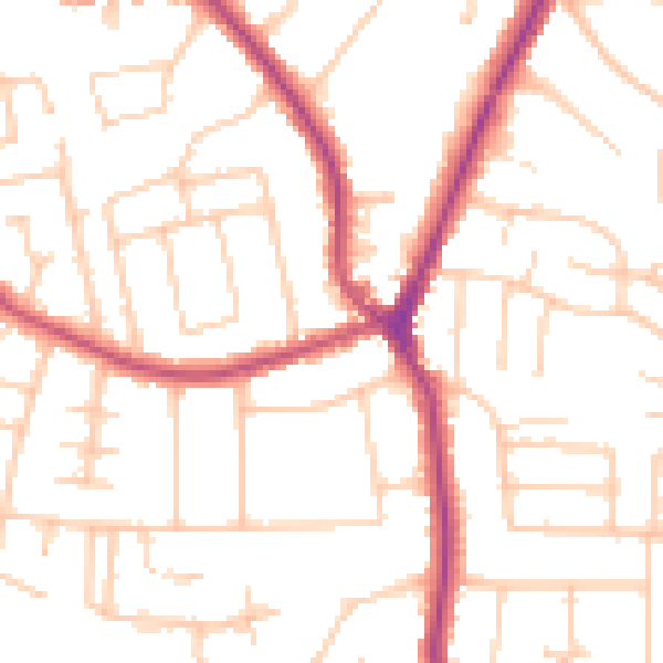 Daytime road noise heatmap for SK7 1BE