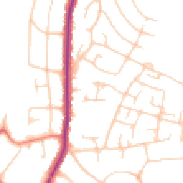 Daytime road noise heatmap for SK7 2QJ