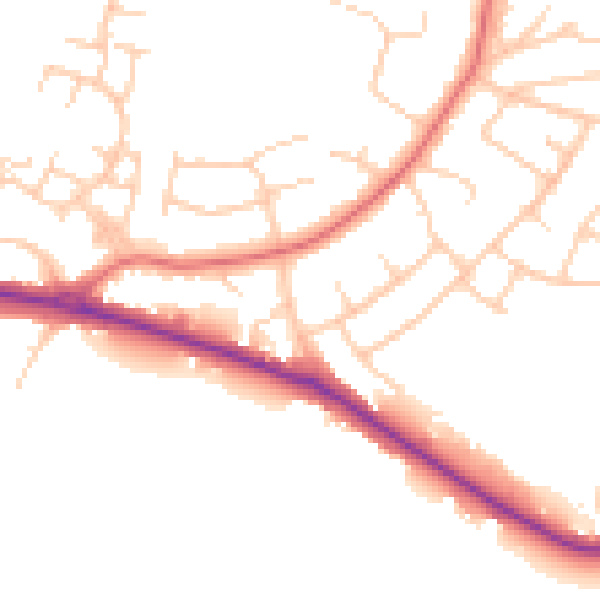 Daytime road noise heatmap for SK7 5HE