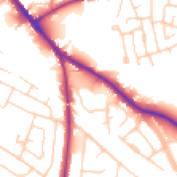 Daytime road noise heatmap for SK7 6FY