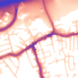 Daytime road noise heatmap for SK8 1AE