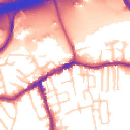 Daytime road noise heatmap for SK8 1AL