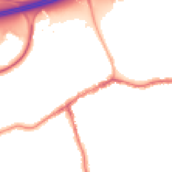 Night-time road noise heatmap for SK8 1AQ