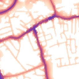 Daytime road noise heatmap for SK8 1DR