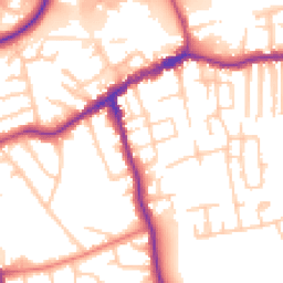 Daytime road noise heatmap for SK8 1DT