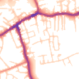 Daytime road noise heatmap for SK8 1EB