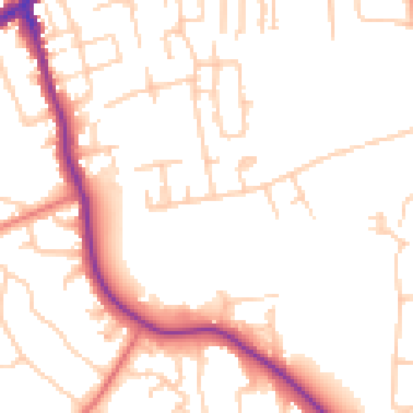 Daytime road noise heatmap for SK8 1ES