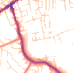 Daytime road noise heatmap for SK8 1EW
