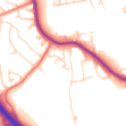 Daytime road noise heatmap for SK8 1JX