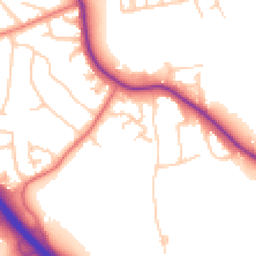 Daytime road noise heatmap for SK8 1JY