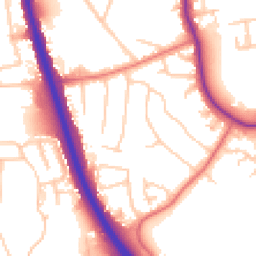 Daytime road noise heatmap for SK8 1LJ