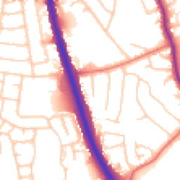 Daytime road noise heatmap for SK8 1LW