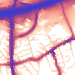 Daytime road noise heatmap for SK8 1QL