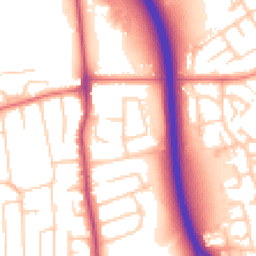 Daytime road noise heatmap for SK8 3AQ