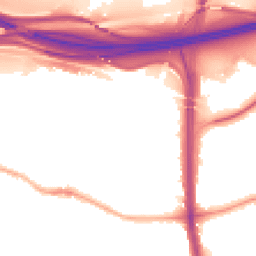 Night-time road noise heatmap for SK8 4AG