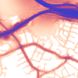 Daytime road noise heatmap for SK8 4DY