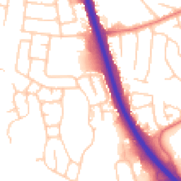 Daytime road noise heatmap for SK8 4QN