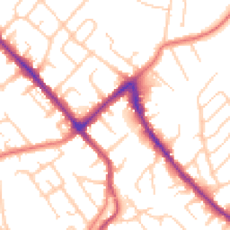 Daytime road noise heatmap for SK8 5EA