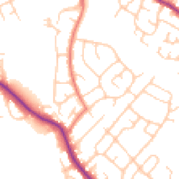 Daytime road noise heatmap for SK8 5JZ