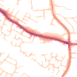Daytime road noise heatmap for SK8 5NX