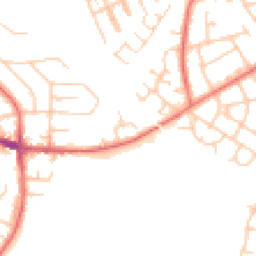 Daytime road noise heatmap for SK8 5QZ