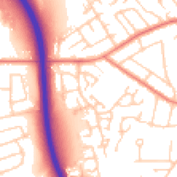 Daytime road noise heatmap for SK8 6SA