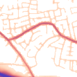 Daytime road noise heatmap for SK8 7PJ