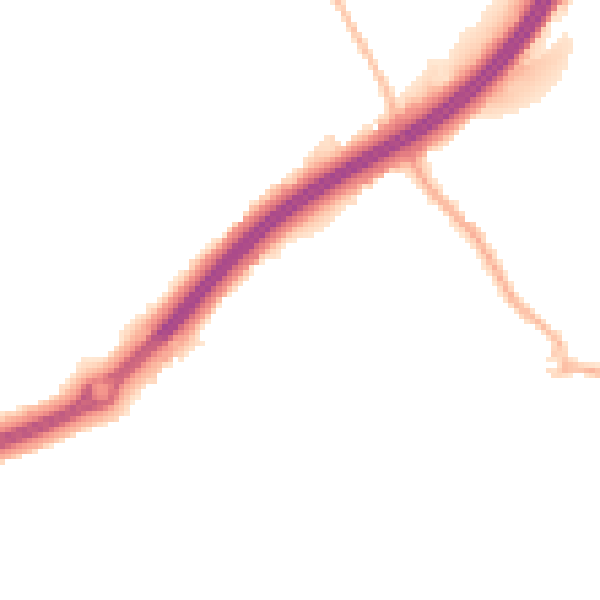 Night-time road noise heatmap for SK9 2HB