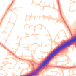 Daytime road noise heatmap for SK9 2SP