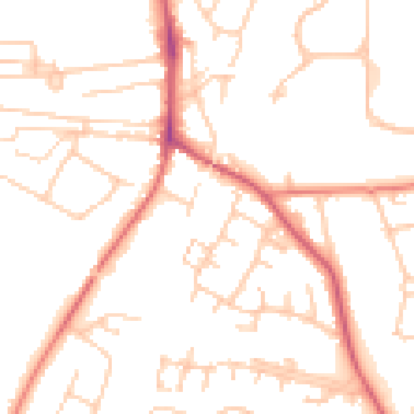 Daytime road noise heatmap for SK9 3AB
